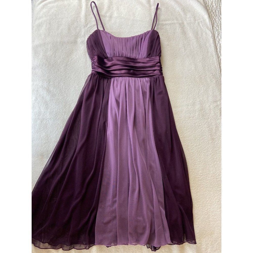 Intrigue  USA women's dress for  straps purple party prom flowy tie back size S